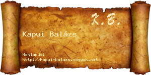 Kapui Balázs névjegykártya