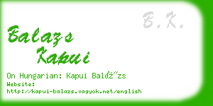 balazs kapui business card